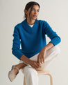 Viridian Blue - Women's Cashmere Merino V Neck Jumper