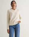 Buttermilk - Women's Cashmere Merino V Neck Jumper