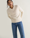 Buttermilk - Women's Cashmere Merino V Neck Jumper