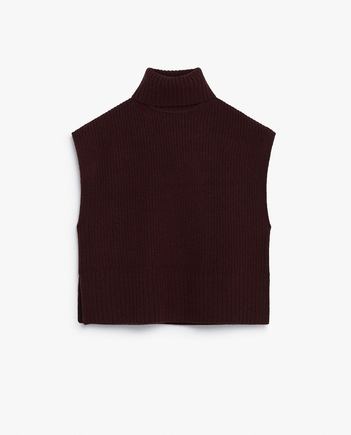 Oxblood - Women's Cashmere Merino Roll Neck Tabard