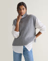 Medium Grey - Women's Cashmere Merino Roll Neck Tabard