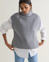 Medium Grey - Women's Cashmere Merino Roll Neck Tabard