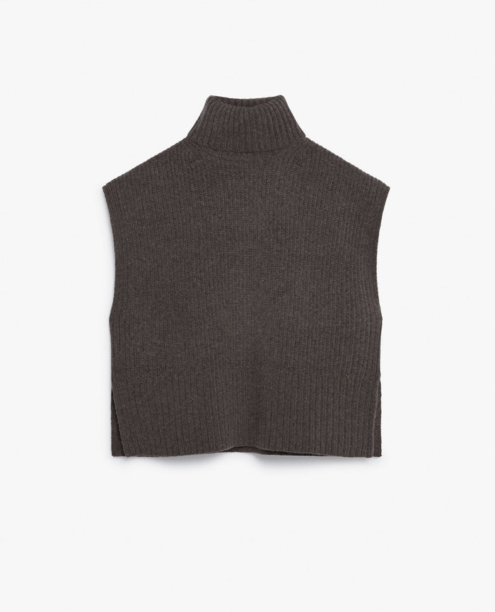 Chocolate - Women's Cashmere Merino Roll Neck Tabard