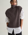 Chocolate - Women's Cashmere Merino Roll Neck Tabard