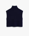 Navy - Women's Cashmere Merino Roll Neck Tabard