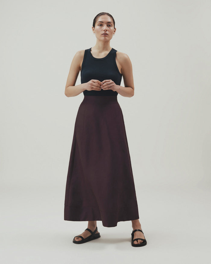 Women's Future-Linen Panelled Midi Skirt