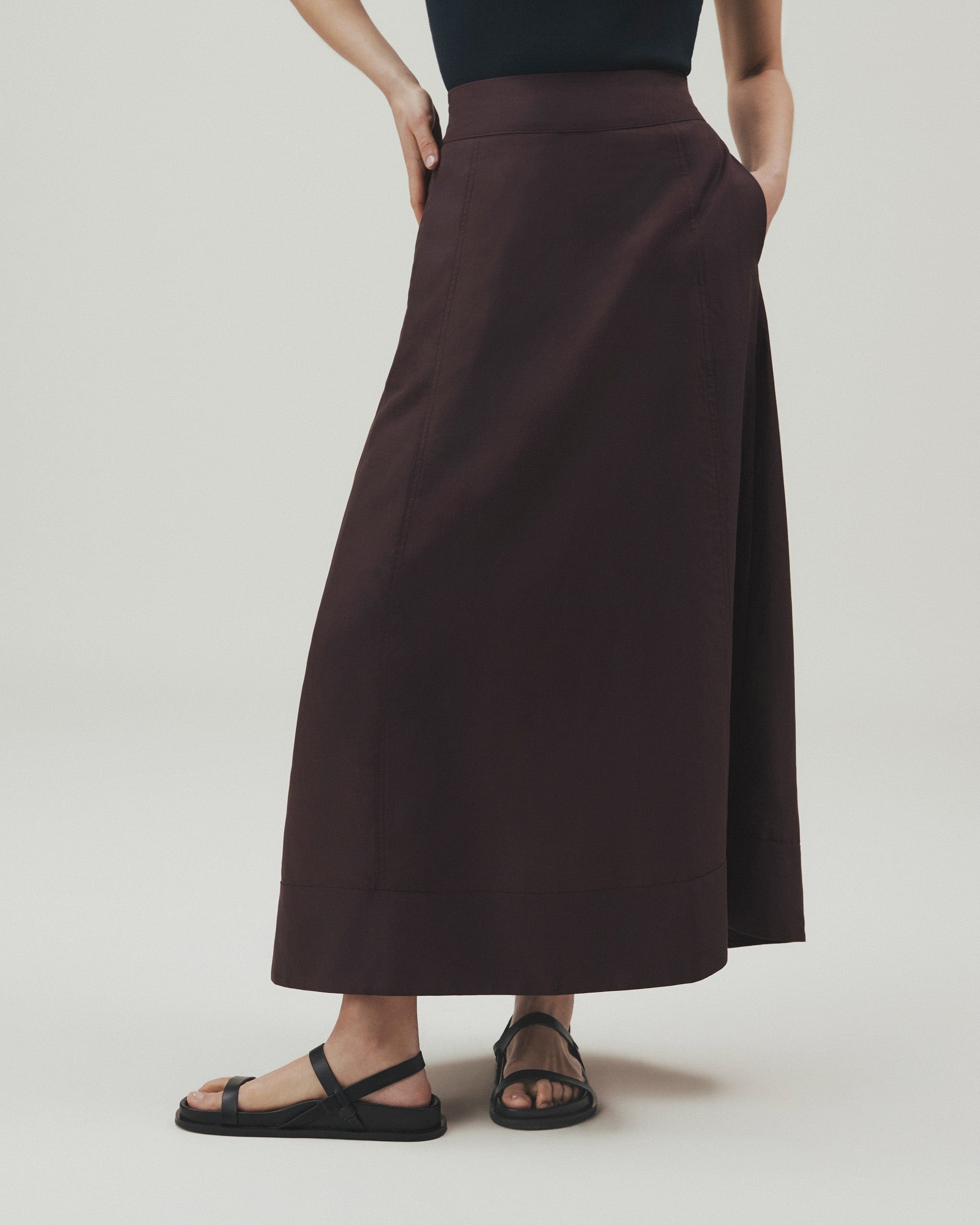 Women s Future Linen Panelled Midi Skirt Rise Fall