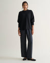 Black - Women's Easy-Silk Wide-Leg Trouser