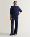 Navy - Women's Finest Cashmere Wide-Leg Trousers