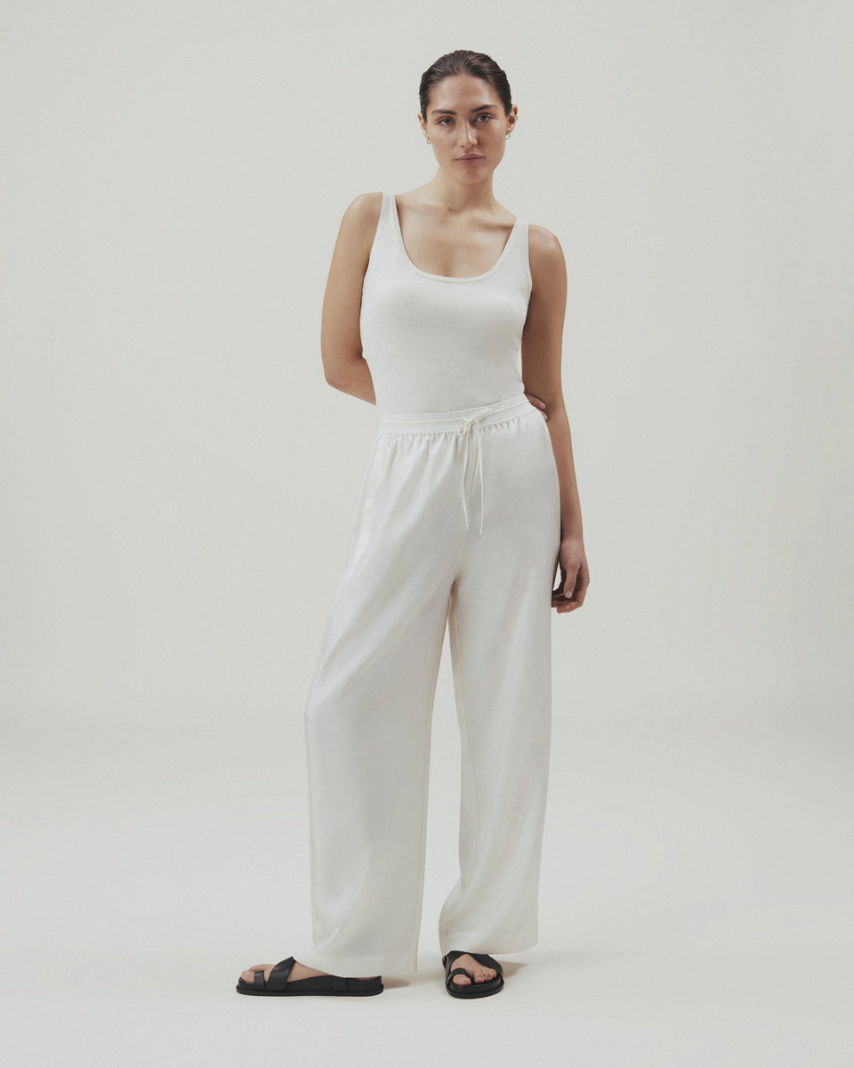 Women's Easy-Silk Wide-Leg Trouser - Buttermilk