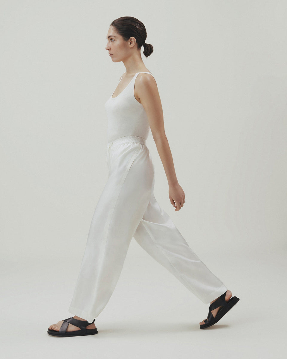 Women's Easy-Silk Wide-Leg Trouser - Buttermilk