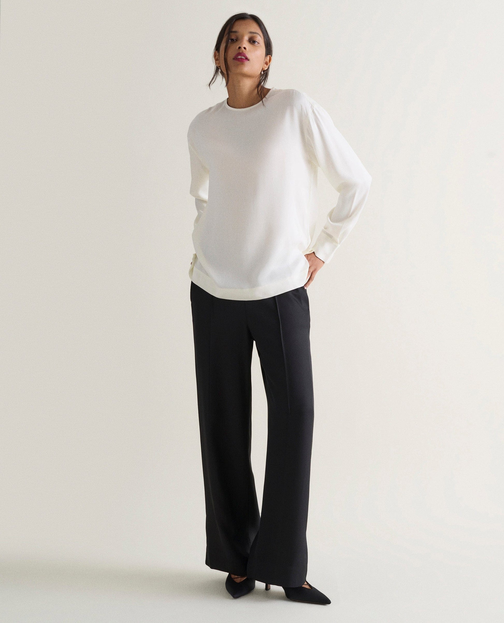 Women's Drop Shoulder Easy-Silk Top - Buttermilk