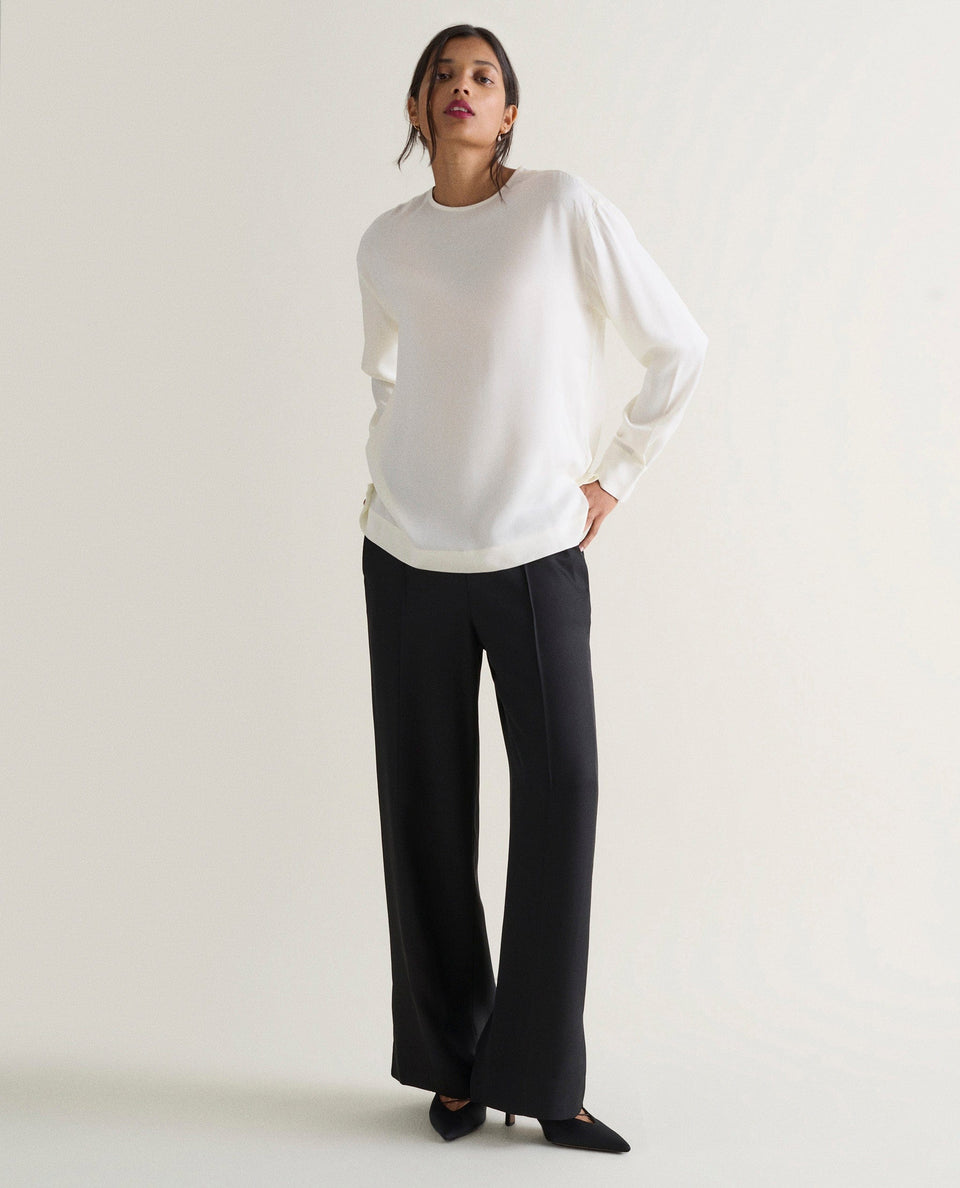 Women's Drop Shoulder Easy-Silk Top - Buttermilk