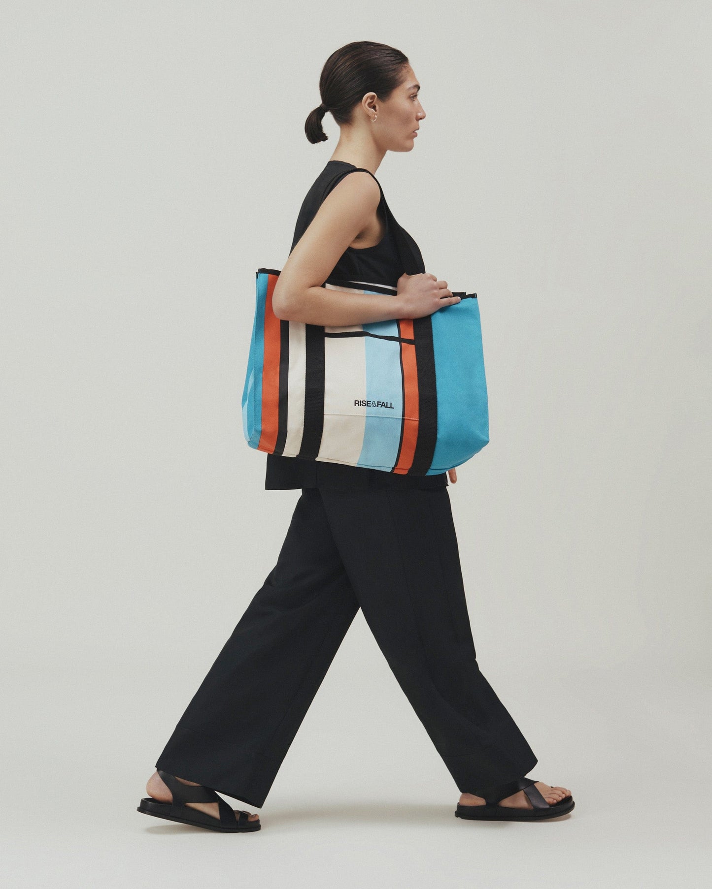 Canvas Striped Beach Bag