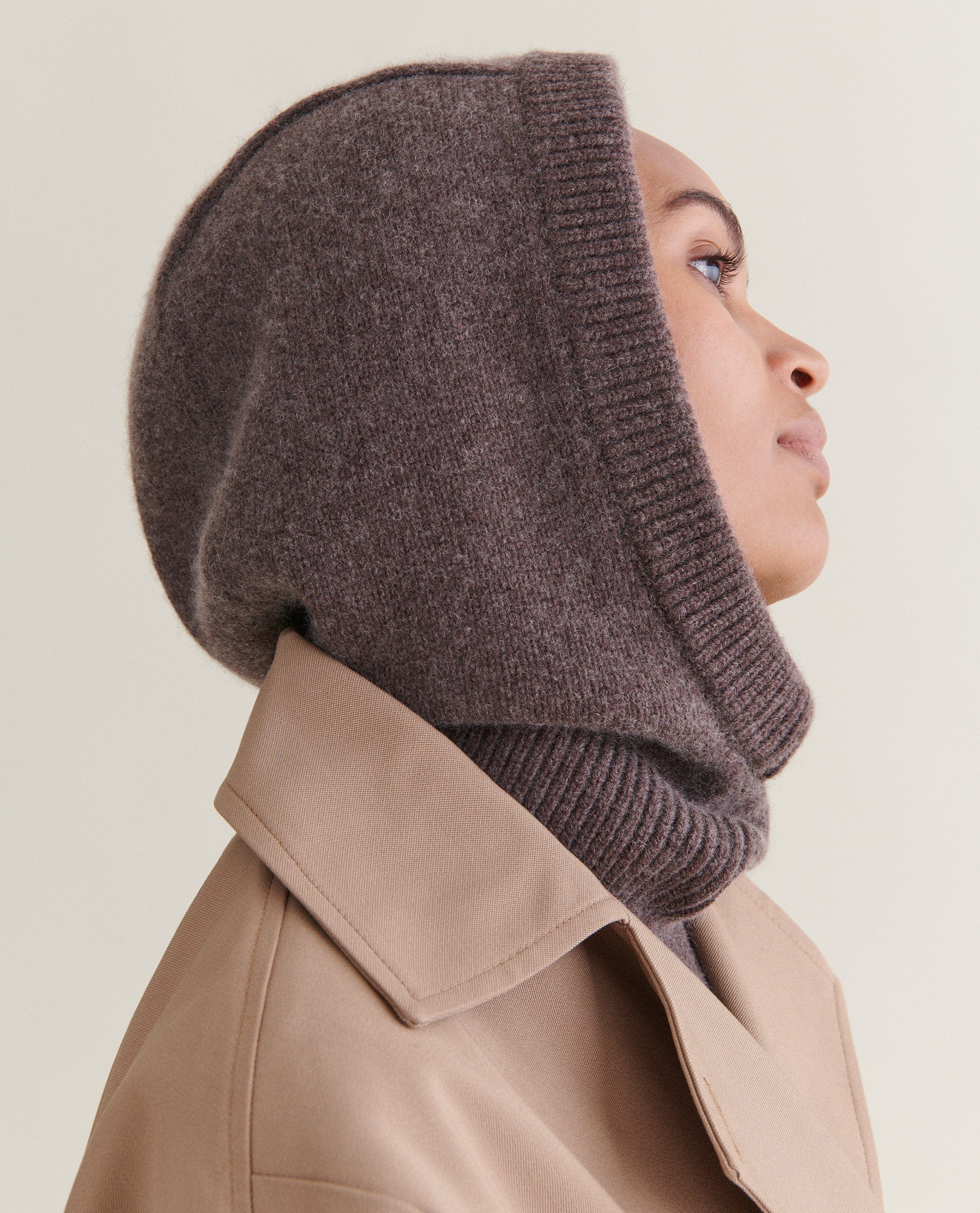 Archive logo wool cashmere cheap hooded scarf