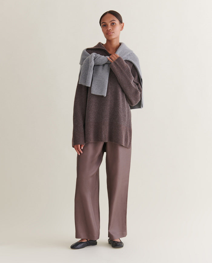 Women's Cashmere Wool Half-Zip Jumper