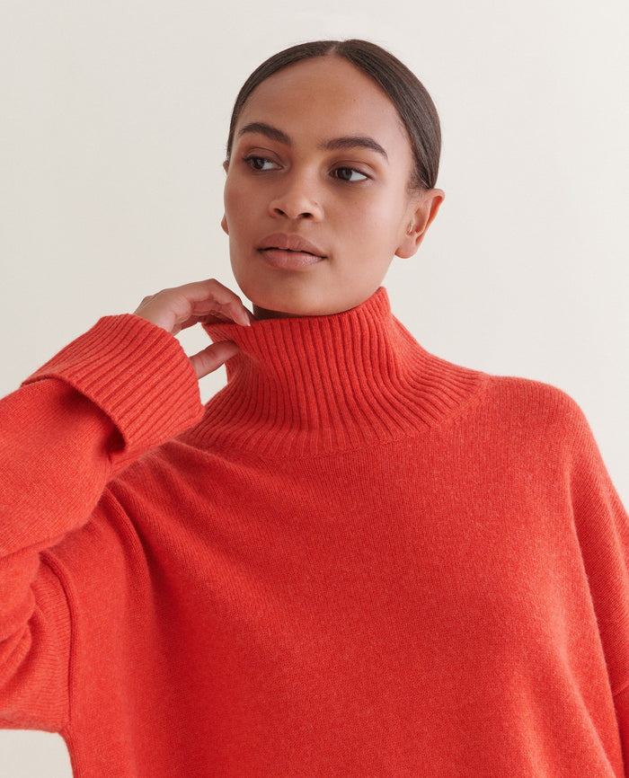 Thick Knit Premium Cashmere & Wool Roll Neck Jumper
