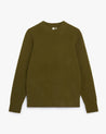 Olive - Men's Cashmere Merino Fishermans Rib Crew Neck Jumper