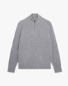 Medium Grey - Men's Cashmere Merino Fishermans Rib 1/4 Zip Jumper