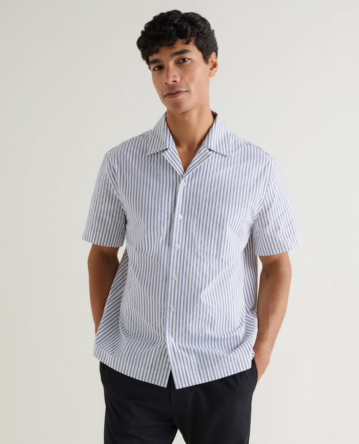 Stripe - Men's Organic Cotton Camp Collar Stripe Shirt