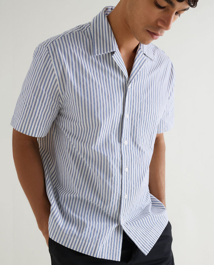 Stripe - Men's Organic Cotton Camp Collar Stripe Shirt