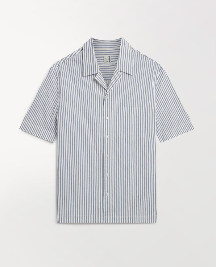 Stripe - Men's Organic Cotton Camp Collar Stripe Shirt