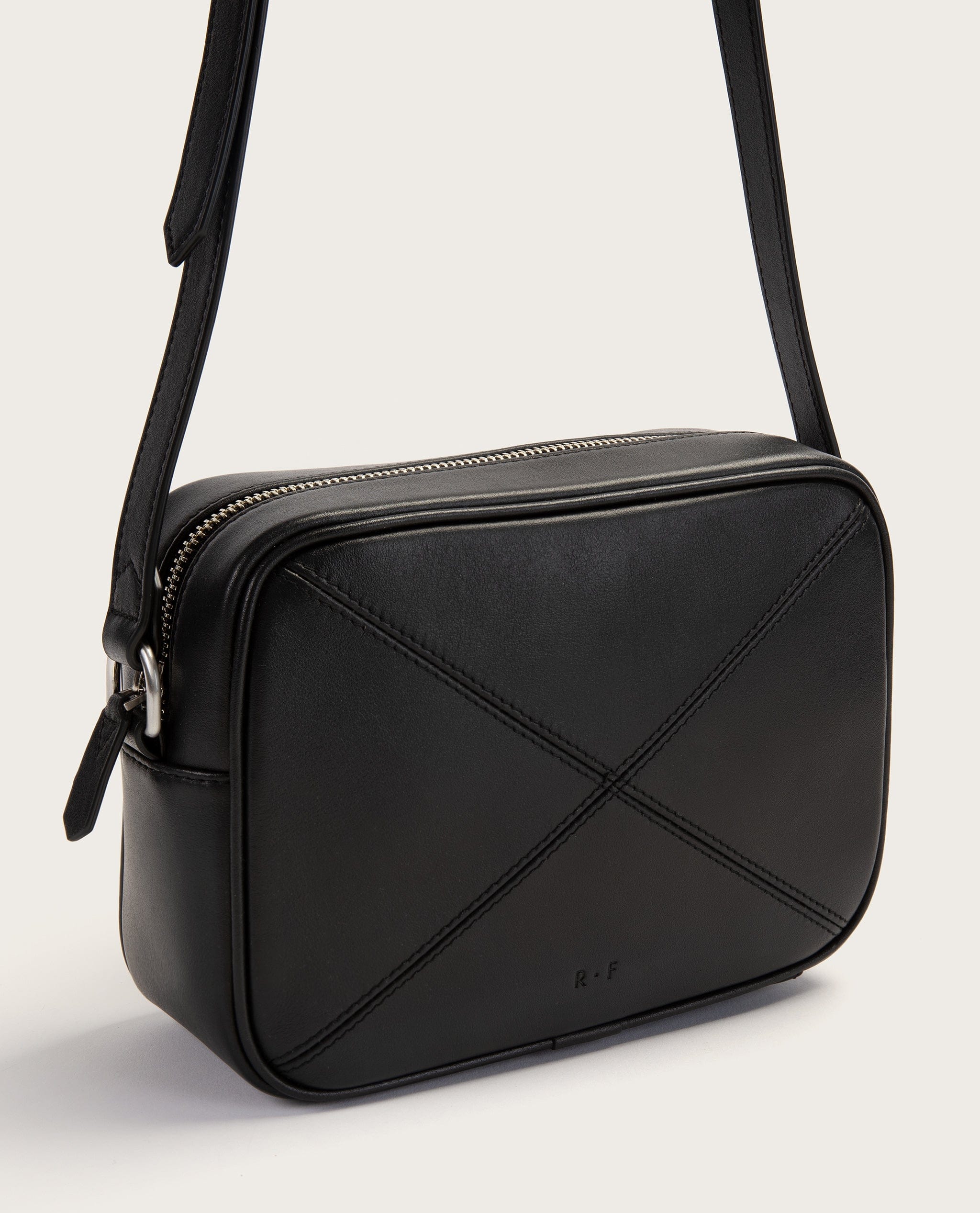 Italian Leather Crossbody Bag Rise Fall