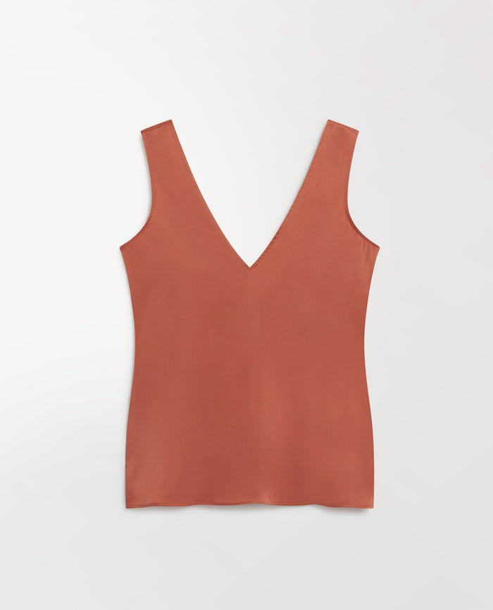 Rust - Women's Easy-Silk Sleeveless Top