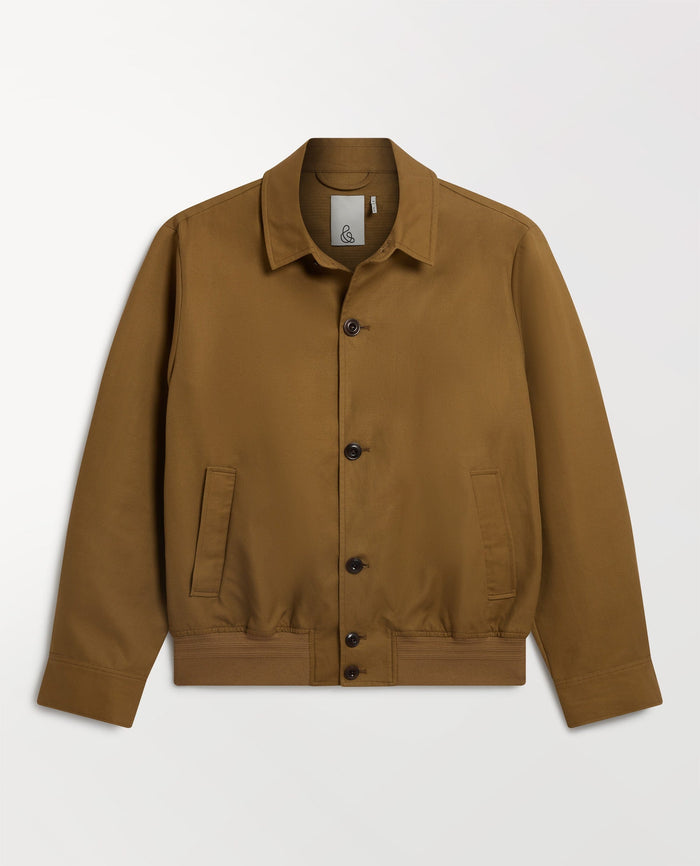 Olive - Men's French Linen Bomber Jacket