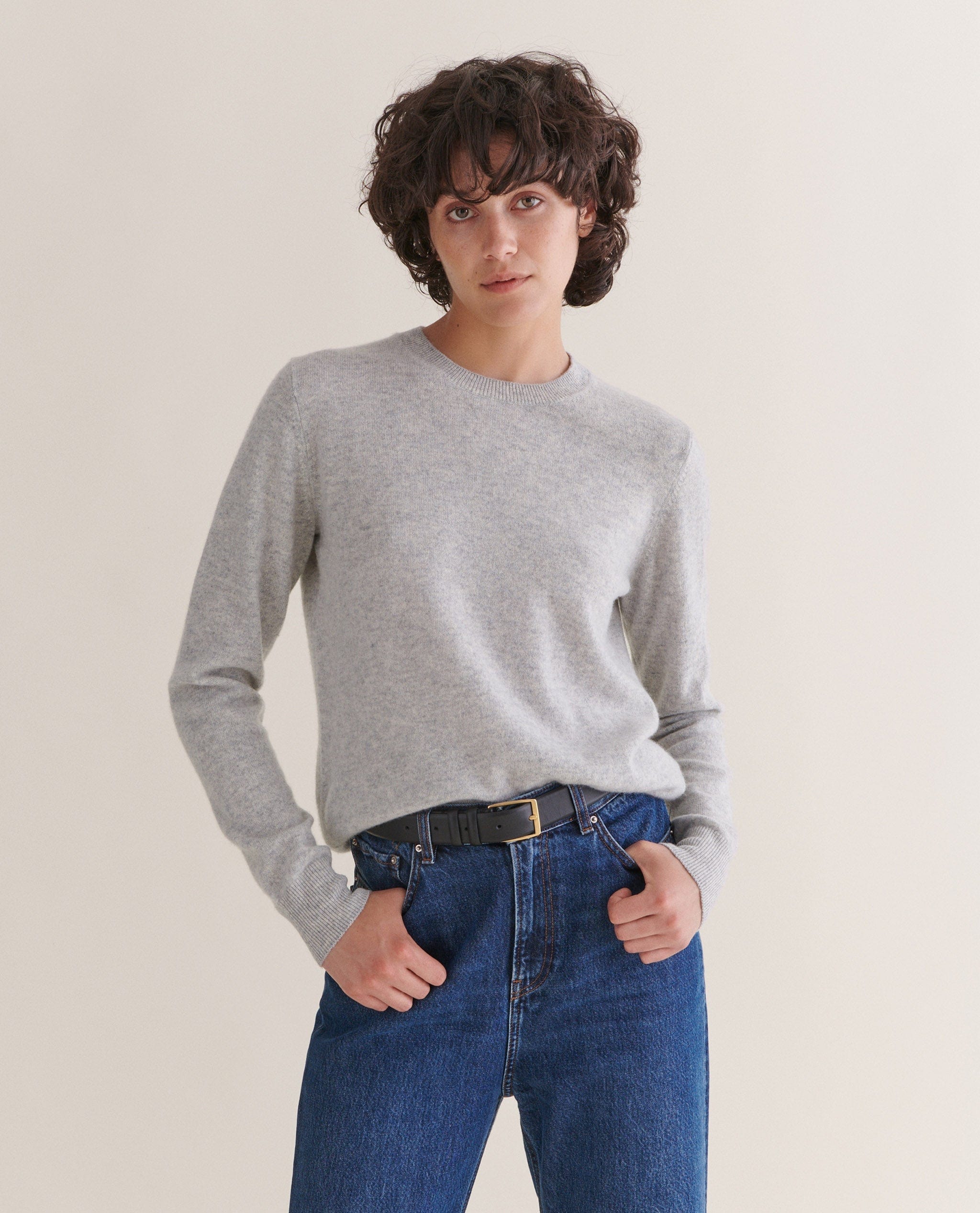 Grey crew cheap neck jumper