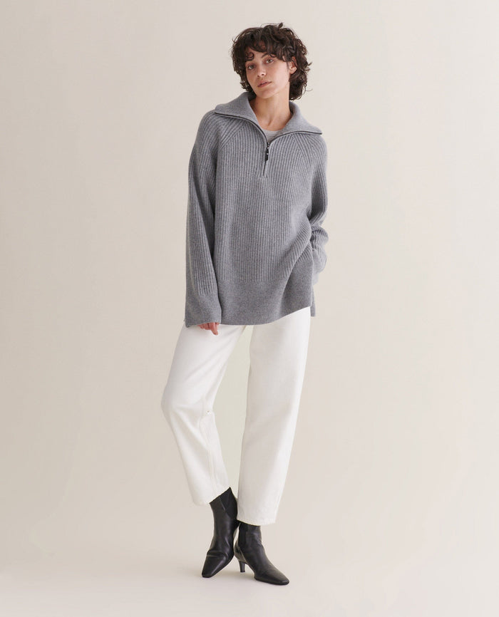 Women's Cashmere Wool Half-Zip Jumper