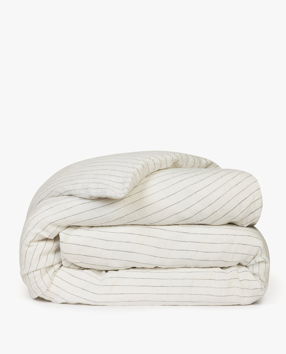 Relaxed & Refined Linen Duvet Cover - Stripe