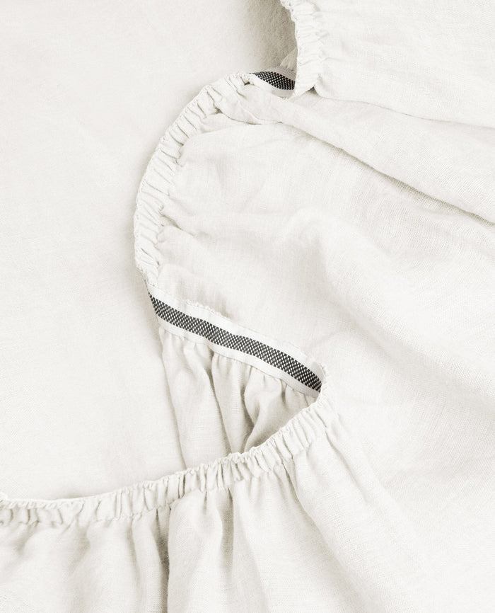 White - Relaxed & Refined Linen Fitted Sheet