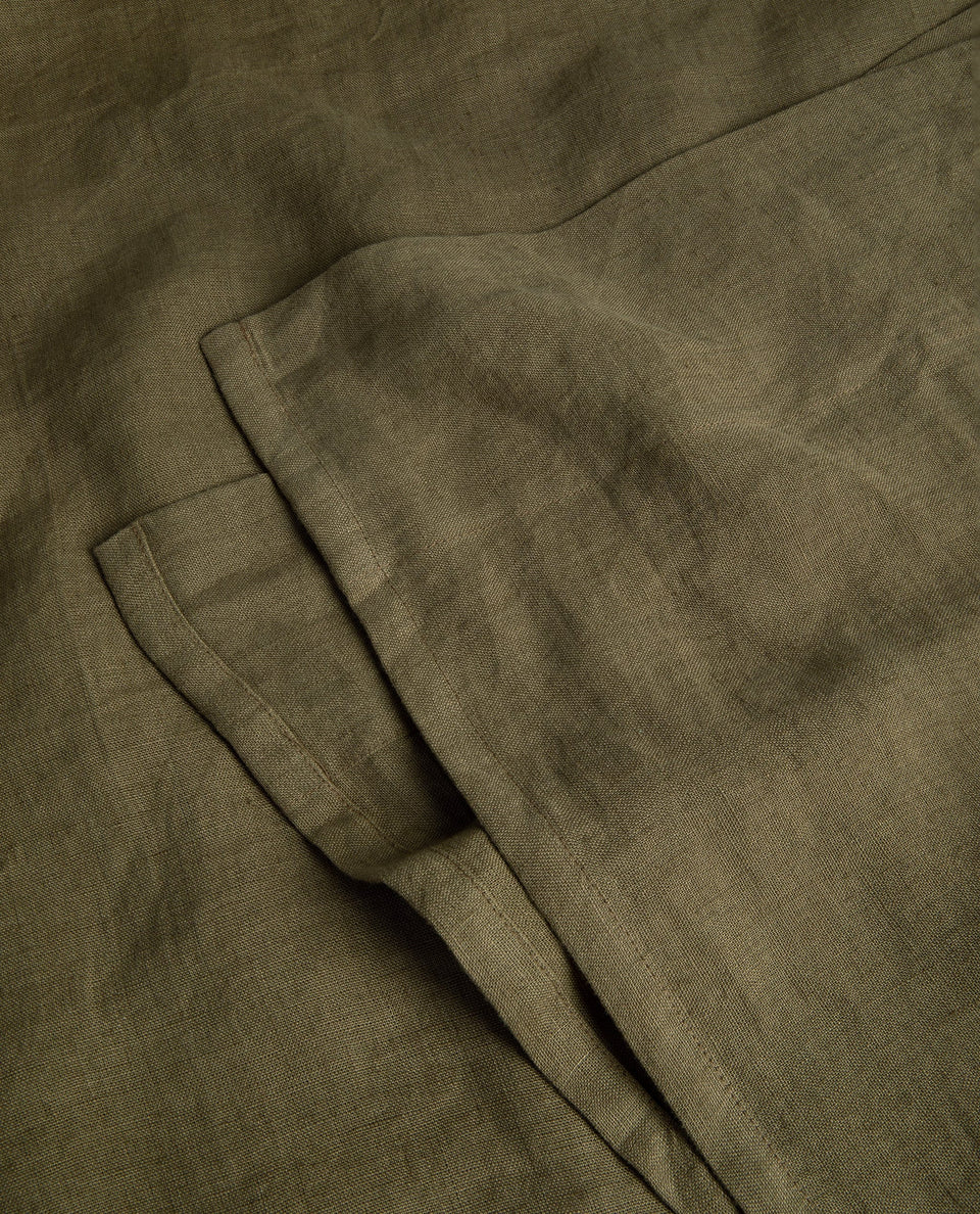 Relaxed & Refined Linen Flat Sheet - Olive