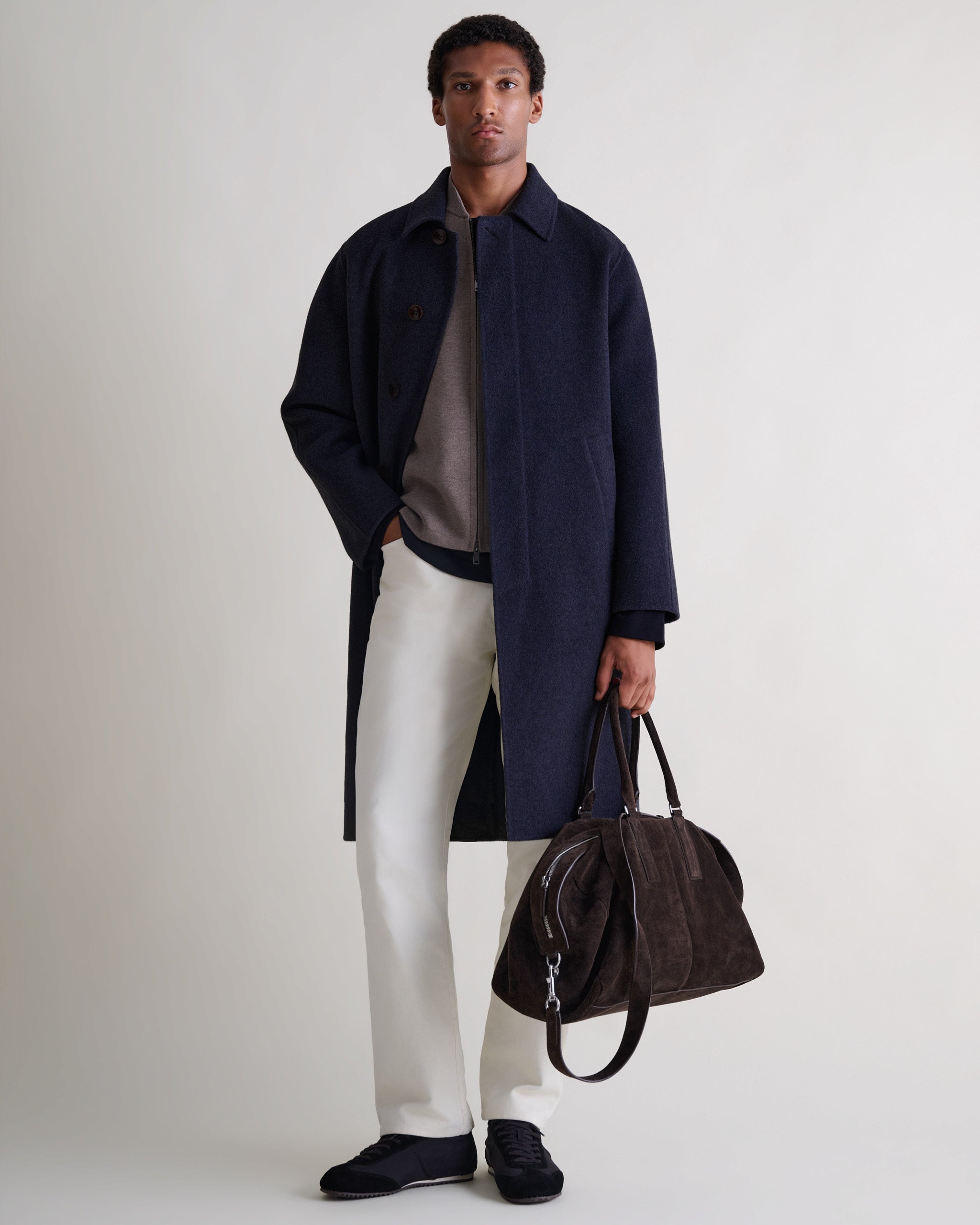 Men's Cashmere Wool Double Faced Car Coat | Rise & Fall