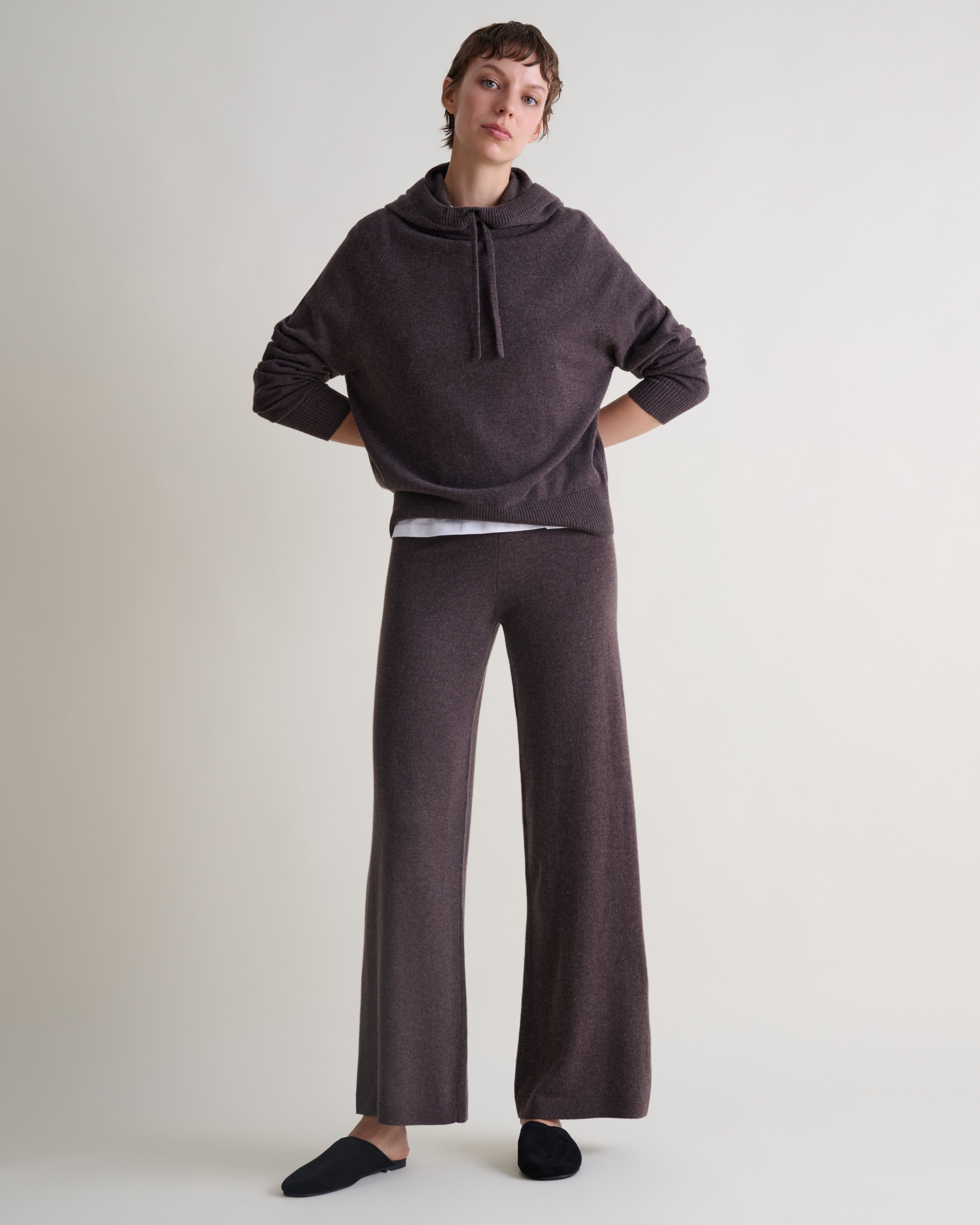 Women's Finest Cashmere Knitted Hoodie | Rise & Fall