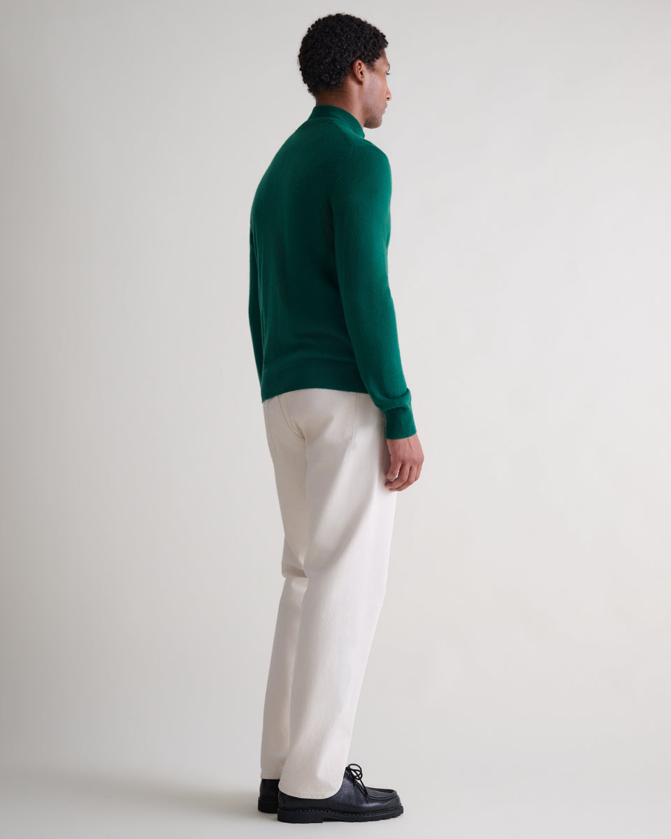 Men's Finest Cashmere 1/4 Zip Jumper - Malachite