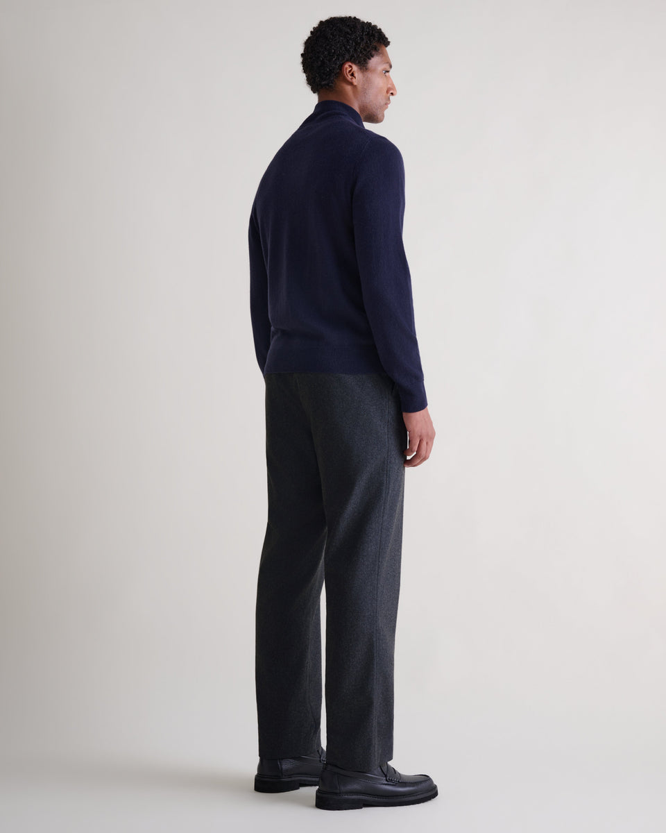 Men's Finest Cashmere 1/4 Zip Jumper - Mood Indigo