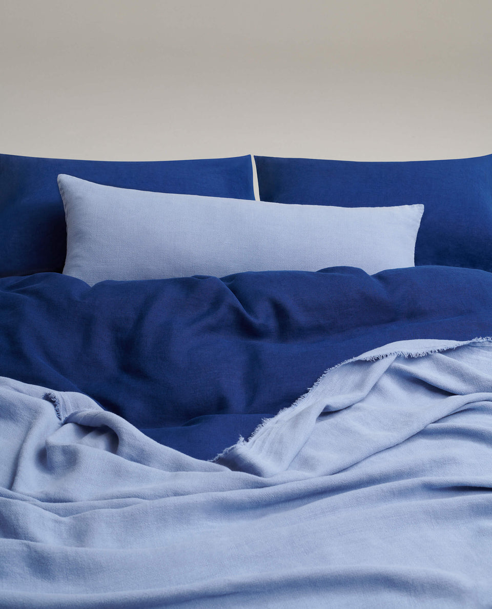 Lumbar Cushion Cover - Denim Blue