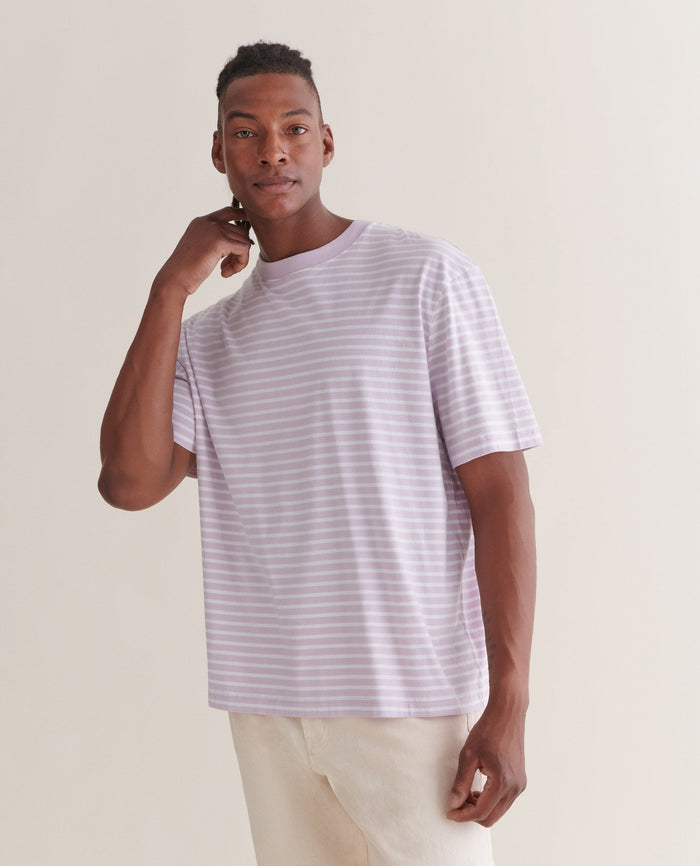 Men's Relaxed Striped Cotton T-Shirt