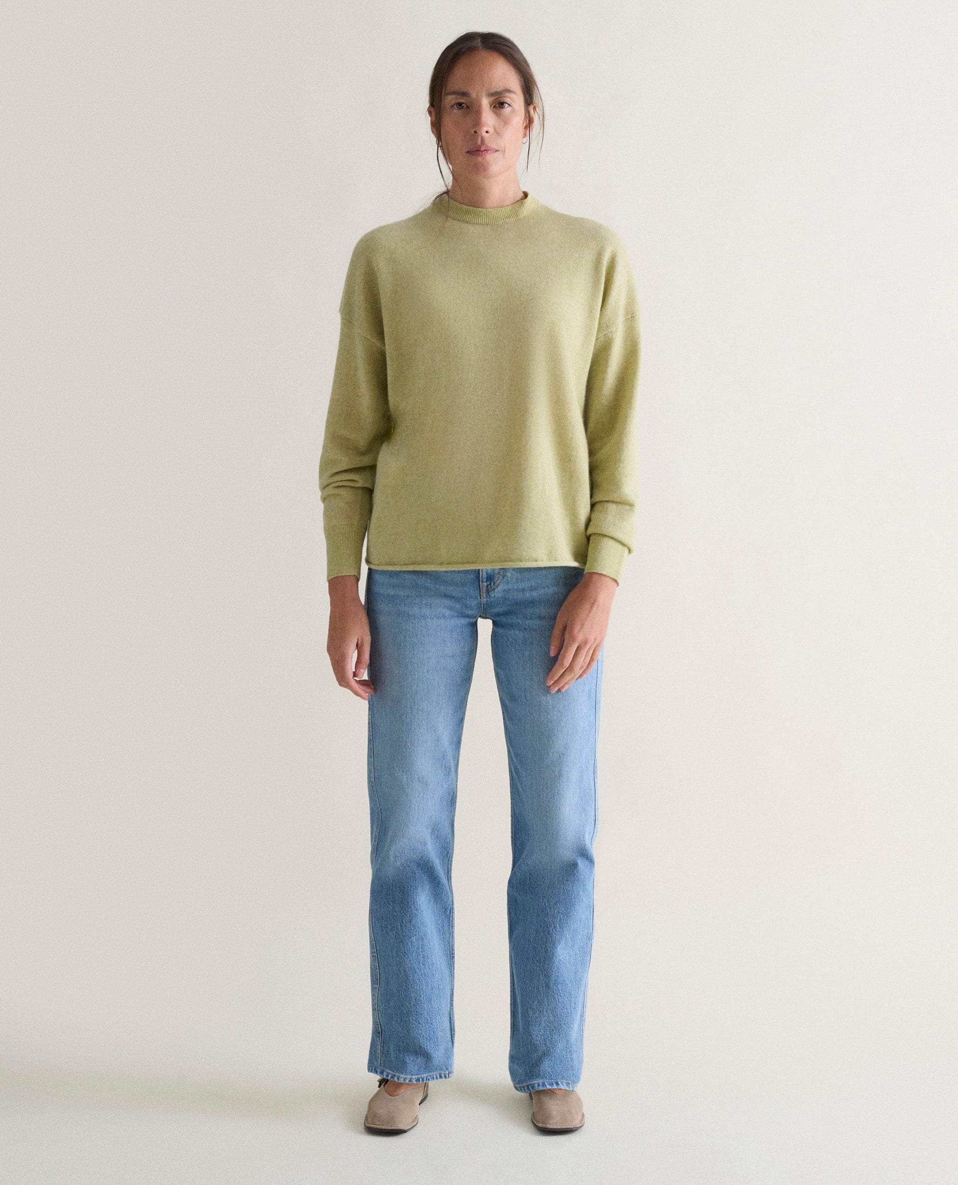 Women's Finest Cashmere Sweatshirt - Lichen