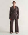 Chocolate - Women's Cashmere Merino Belted Cardigan