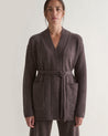 Chocolate - Women's Cashmere Merino Belted Cardigan