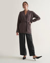 Chocolate - Women's Cashmere Merino Belted Cardigan