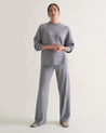 Medium Grey - Women's Finest Cashmere Wide-Leg Trousers