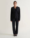 Black - Women's Merino Straight-Leg Trousers