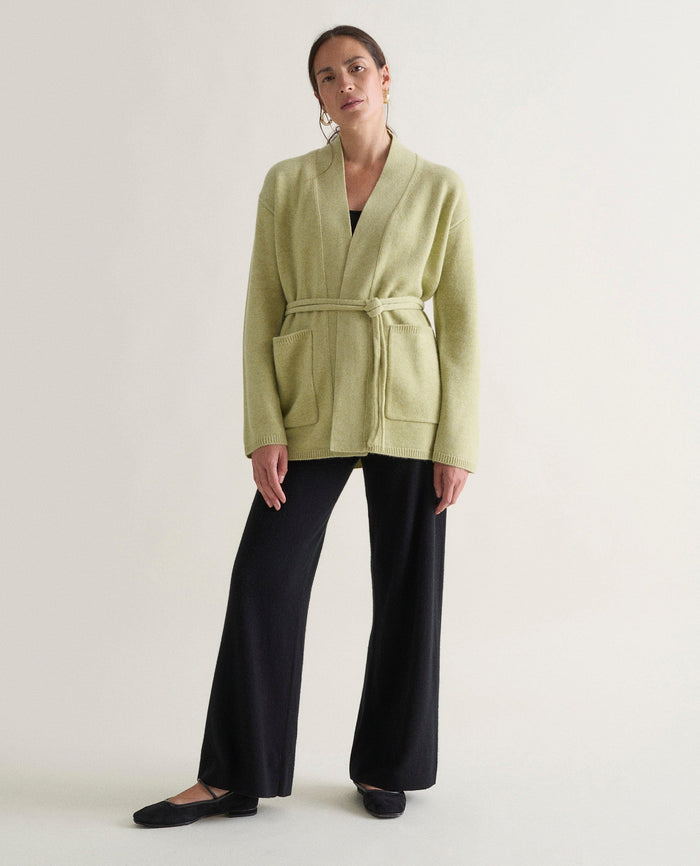 Lichen - Women's Cashmere Merino Belted Cardigan