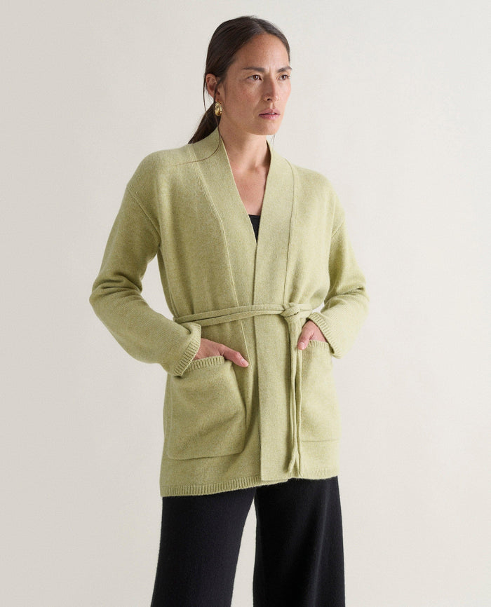 Lichen - Women's Cashmere Merino Belted Cardigan