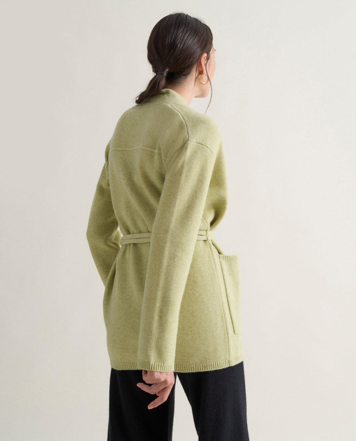 Lichen - Women's Cashmere Merino Belted Cardigan