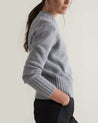 Medium Grey - Women's Cashmere Merino V Neck Jumper